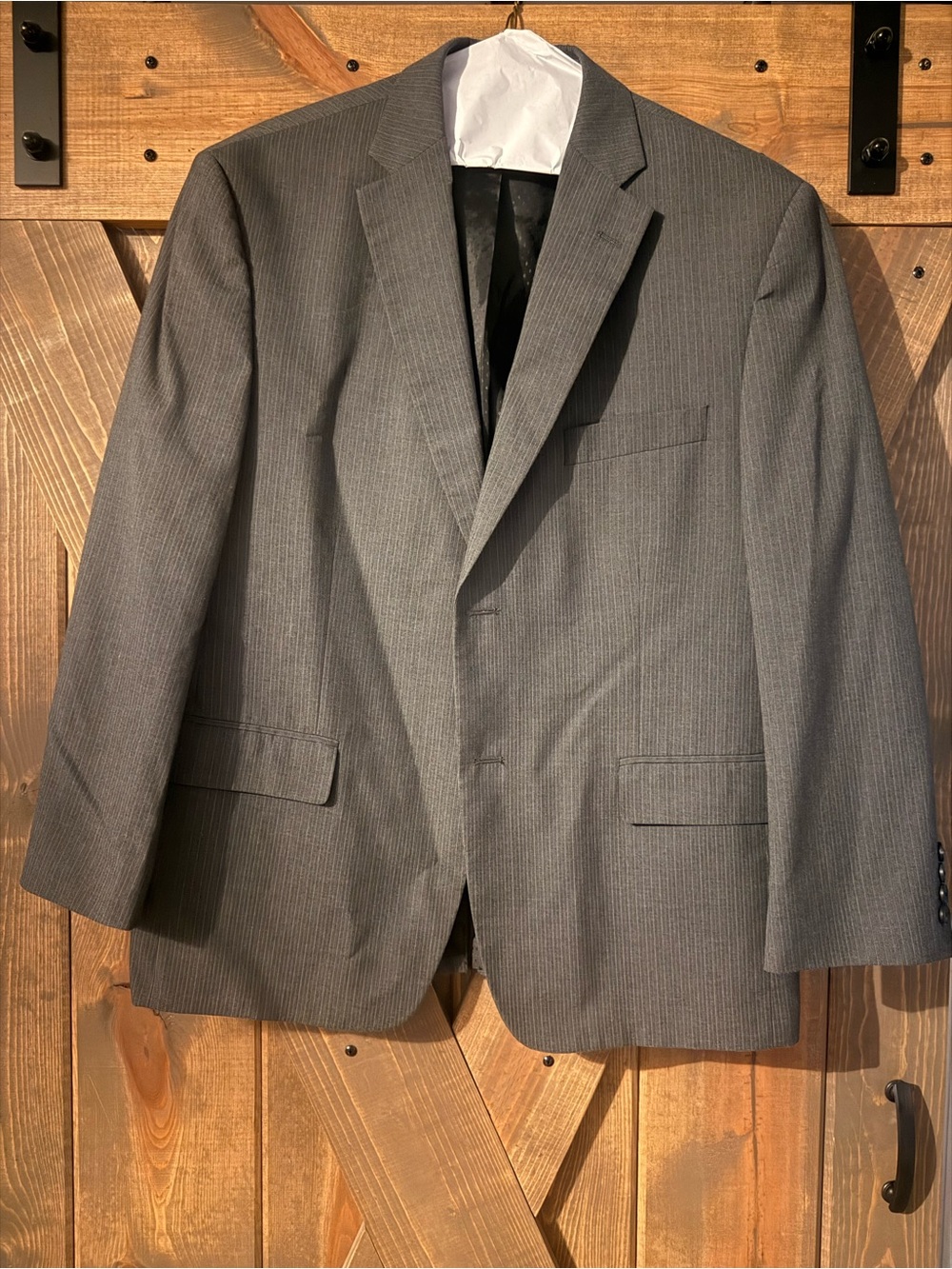 Haggar Men's Gray Pinstripe Suit Jacket